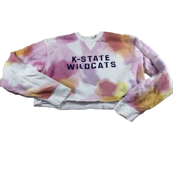 Vintage  Champion Cropped Sweatshirt K-State Wildcats Medium Basketball Football - Picture 1 of 7